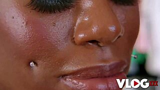 Busty Ebony Mystique Craves Foreplay Then Rough Dick Down!