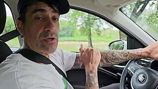 car blowjob cumshot fills mouth street risk thrill