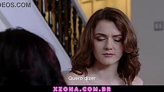 Intense threesome pounding stepmom and girlfriend hard