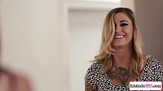 big tits lesbian milf licks sexy redhead girlfriend's hairy pussy