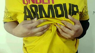 Paki Stepsis Teases with Big Natural Tits and Tight Pussy Moans